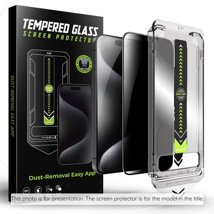 Folie Armour Shield pentru iPhone 15 Pro Max, F63, Shatterproof Crystal, Privacy Peek