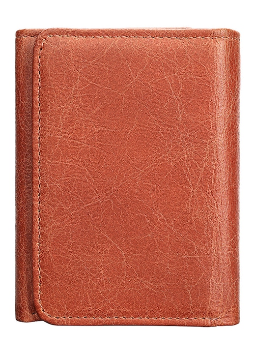 Мъжки портфейл от естествена кожа, IMODIX®, RFID защита за карти, джоб за лична карта, джоб за монети, много просторен, семпъл и приятен дизайн, модел 1135, кафяв