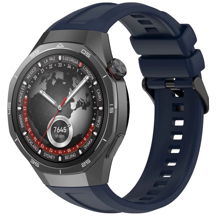 Szilikon MTP szíj 22 mm, kompatibilis a Huawei Watch GT5 5 Pro, Midnight készülékkel
