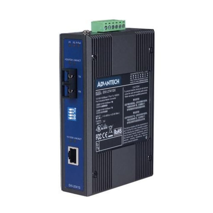 Converter media Ethernet Advantech, EKI-2541S-AE, unidirectional, 10/100 Mbps