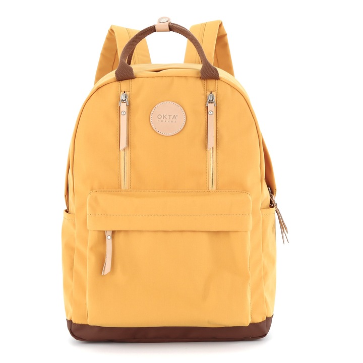 Rucsac Urban, Okta, 40x28x15 cm, galben, Poliester, 8 buzunare