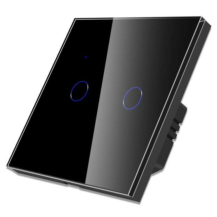 Intrerupator AVI® Smart touch Wi-Fi, aplicatie Tuya - Smart Life Negru