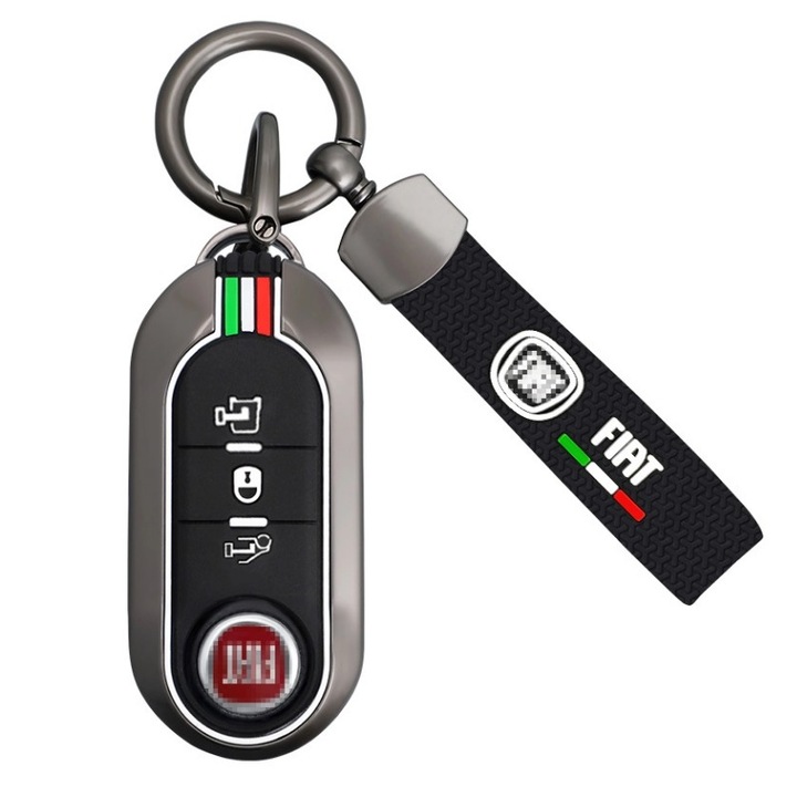 Husa de protectie pentru cheia masinii, carcasa pentru cheie TPU, Compatibila cu Fiat 500 Bravo Brava Croma Doblo Ducato Fiorino Linea Panda Punto Grande Qubo Iveco, Italia, Tip C