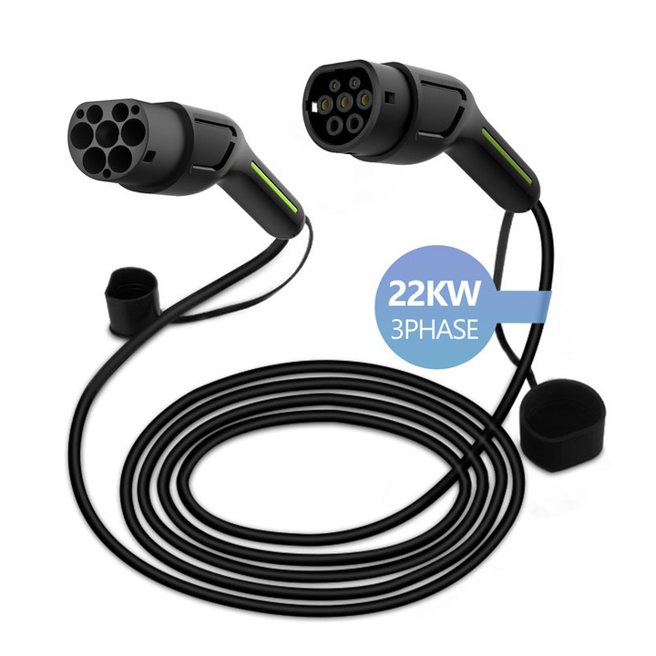 Cablu de incarcare auto EV, AWESAFE, Type 2, Curent trifazic, 22 kW, 32A, de 5 m, IP 54