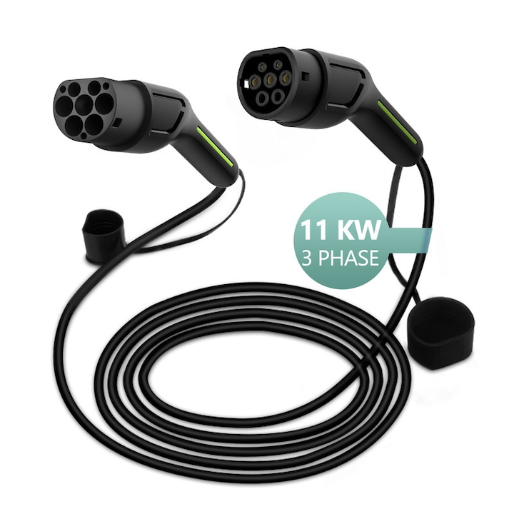 EV autótöltő kábel, AWESAFE, Type 2, háromfázisú, 11 kW, 16A, 5 m, IP 66