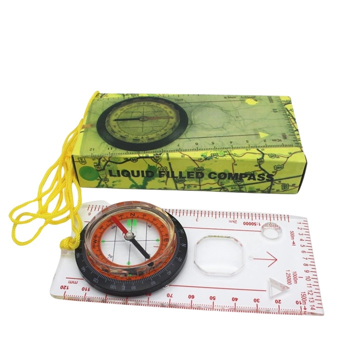 Compas special 125 mm, Master, precis, cu functie de masurare, cu lichid, 2 scale