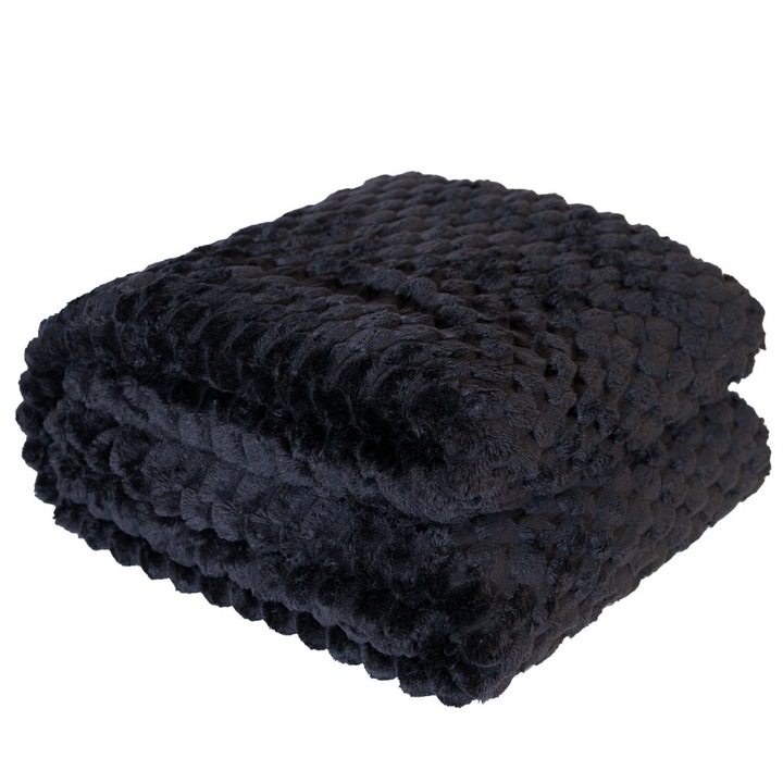 Декоративна шапка MIKOS, черна, 160x200 см, мек материал, елегантен дизайн