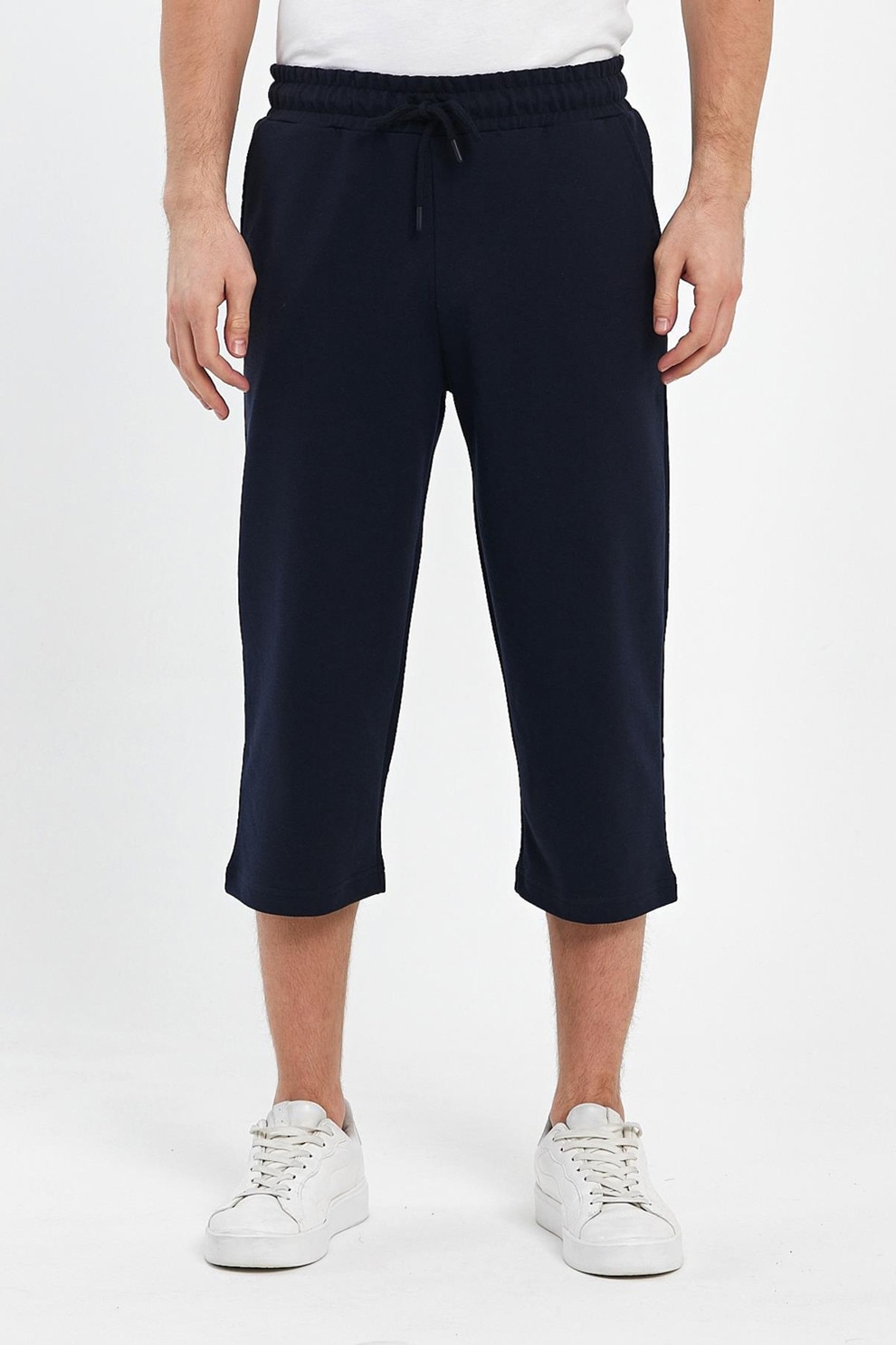 Mmetalic, Pantaloni de trening trei sferturi cu snur, Bleumarin, XS