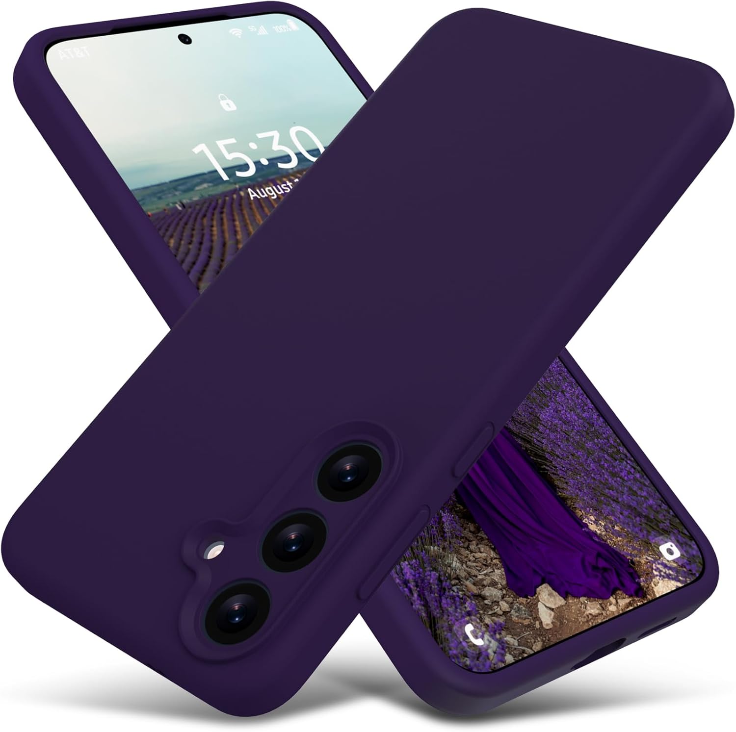 Husa protectie telefon, Silicon, Interior Microfibra, Pentru Samsung Galaxy S25 Plus, Mov inchis
