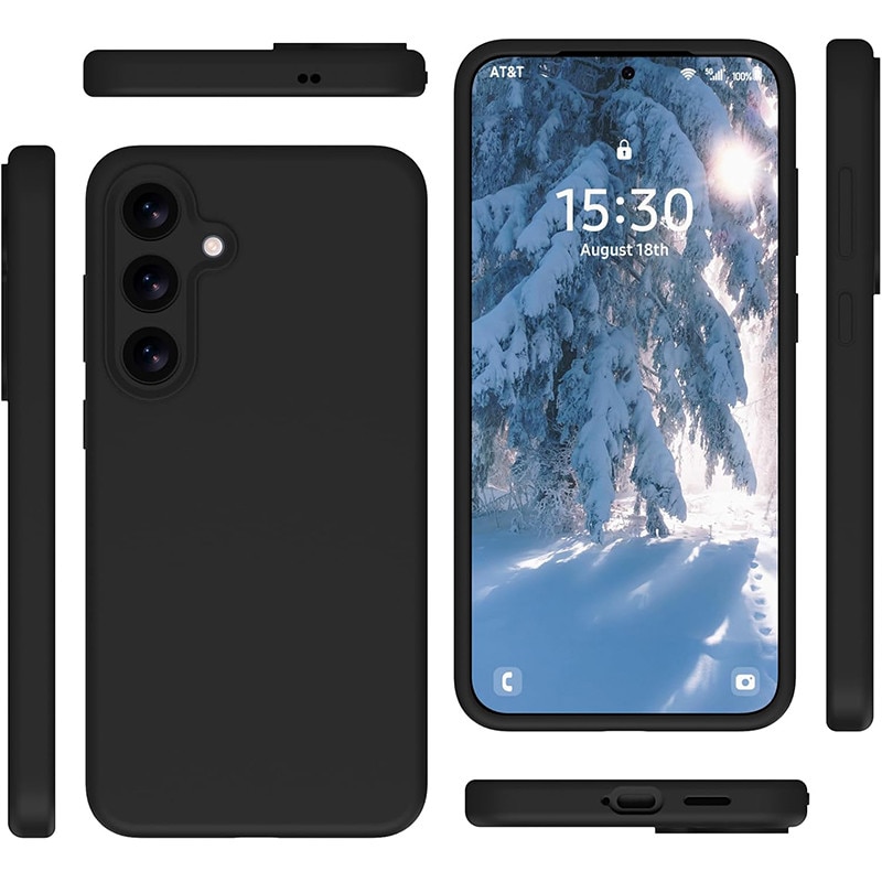 Husa protectie telefon, Silicon, Interior Microfibra, Pentru Samsung Galaxy S25, Negru