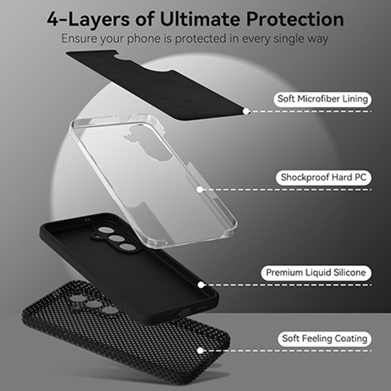 Husa protectie telefon, Silicon, Interior Microfibra, Pentru Samsung Galaxy S25, Negru