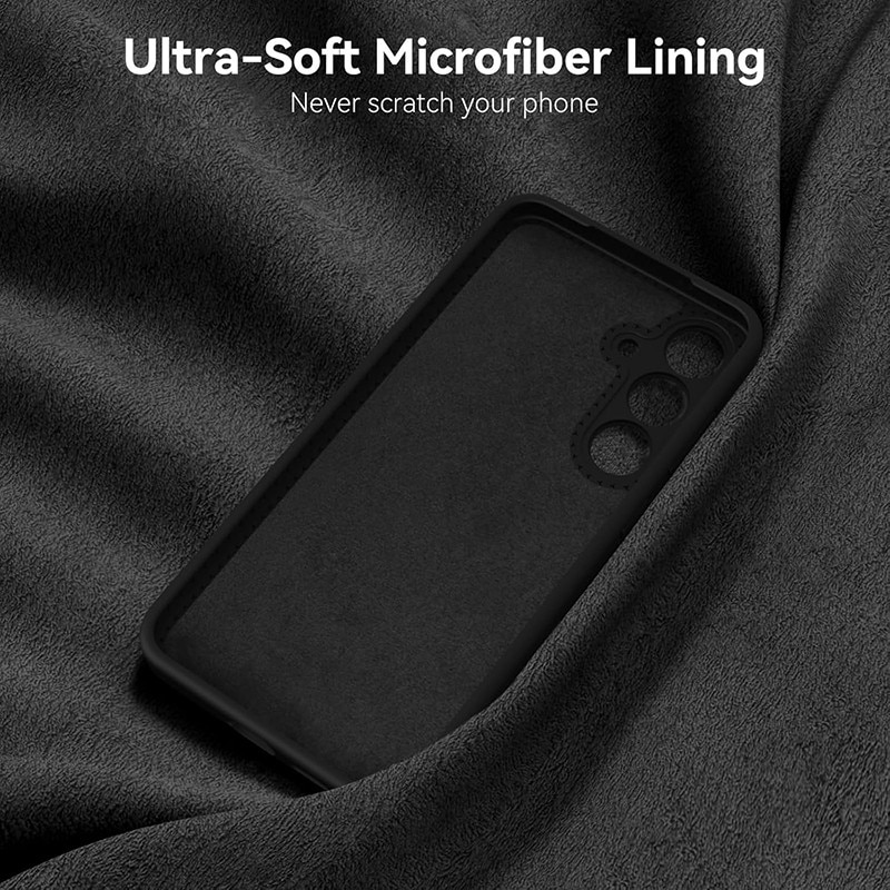 Husa protectie telefon, Silicon, Interior Microfibra, Pentru Samsung Galaxy S25, Negru
