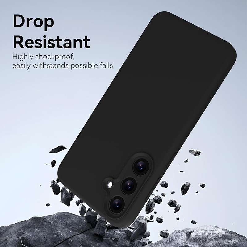 Husa protectie telefon, Silicon, Interior Microfibra, Pentru Samsung Galaxy S25, Negru