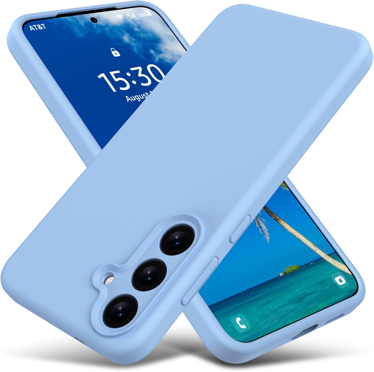 Husa protectie telefon, Silicon, Interior Microfibra, Pentru Samsung Galaxy S25, Albastru deschis