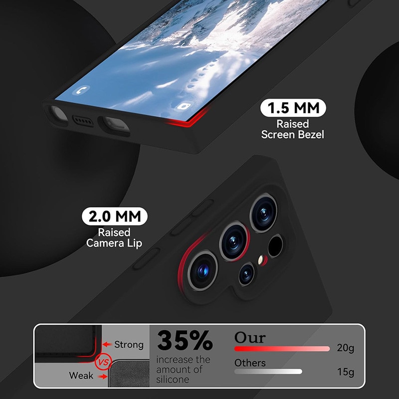 Husa protectie telefon, Silicon, Interior Microfibra, Pentru Samsung Galaxy S24 Ultra, Negru