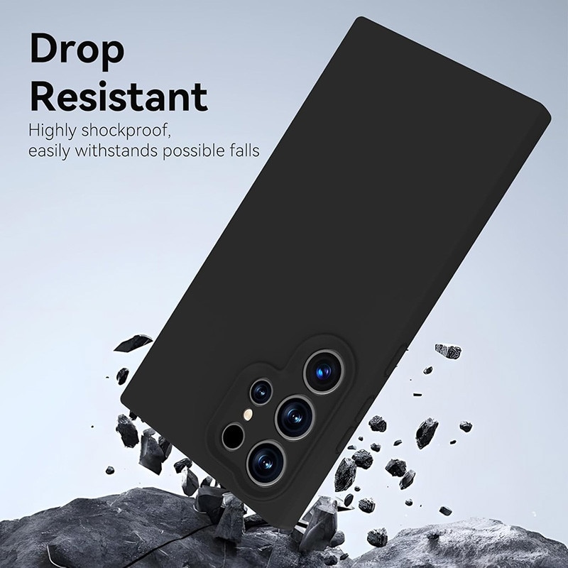 Husa protectie telefon, Silicon, Interior Microfibra, Pentru Samsung Galaxy S24 Ultra, Negru