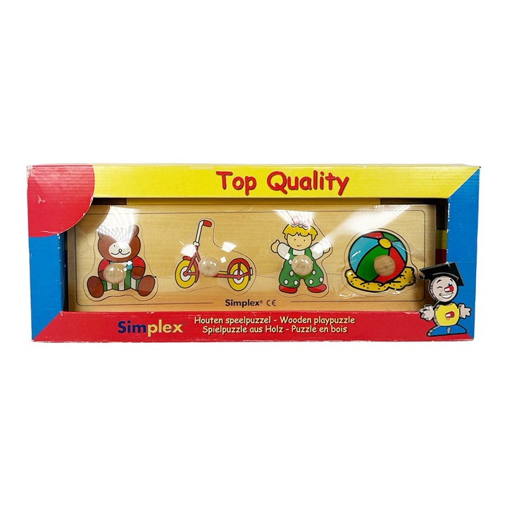 Дървен пъзел Simplex 514006, 4 едри части, 47x18.5 см