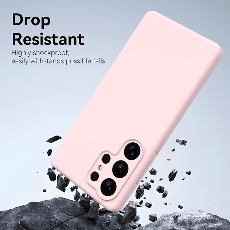 Husa protectie telefon, Silicon, Interior Microfibra, Pentru Samsung Galaxy S25 Ultra, Roz