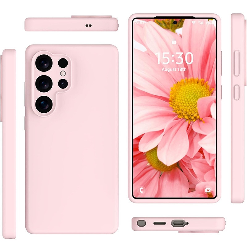 Husa protectie telefon, Silicon, Interior Microfibra, Pentru Samsung Galaxy S25 Ultra, Roz