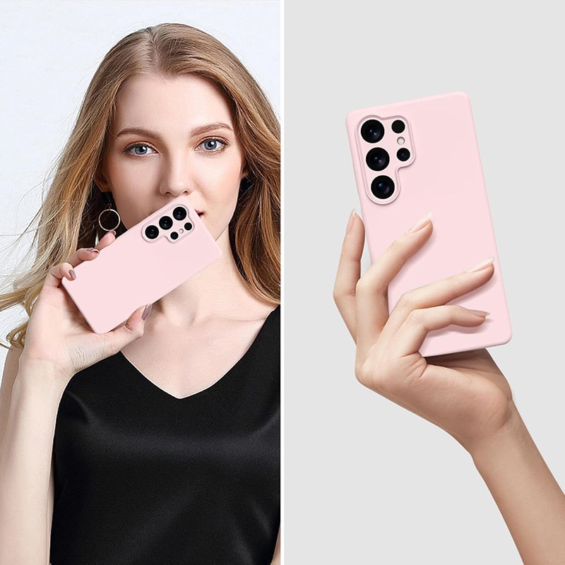 Husa protectie telefon, Silicon, Interior Microfibra, Pentru Samsung Galaxy S25 Ultra, Roz