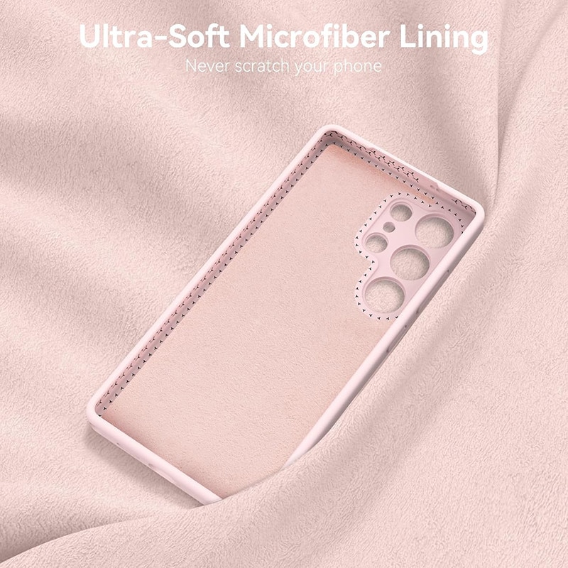 Husa protectie telefon, Silicon, Interior Microfibra, Pentru Samsung Galaxy S25 Ultra, Roz