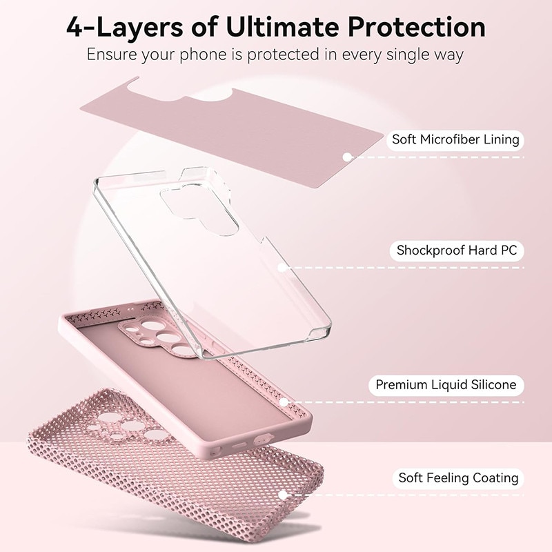 Husa protectie telefon, Silicon, Interior Microfibra, Pentru Samsung Galaxy S25 Ultra, Roz