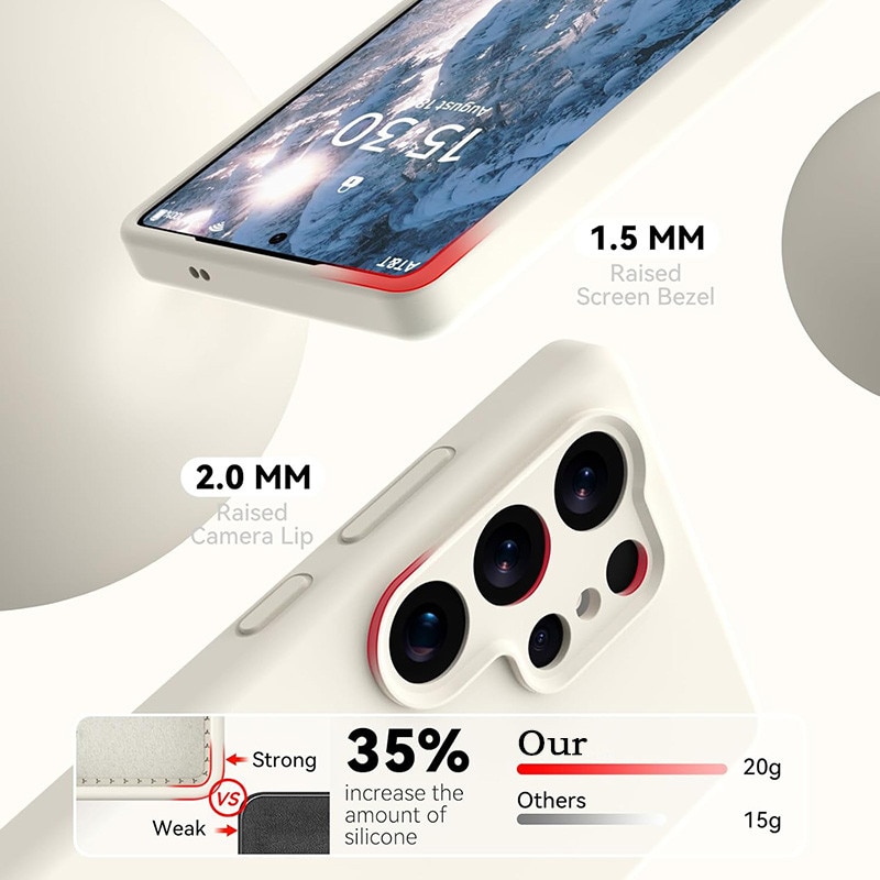 Husa protectie telefon, Silicon, Interior Microfibra, Pentru Samsung Galaxy S25 Ultra, Bej