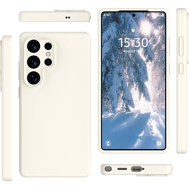 Husa protectie telefon, Silicon, Interior Microfibra, Pentru Samsung Galaxy S25 Ultra, Bej