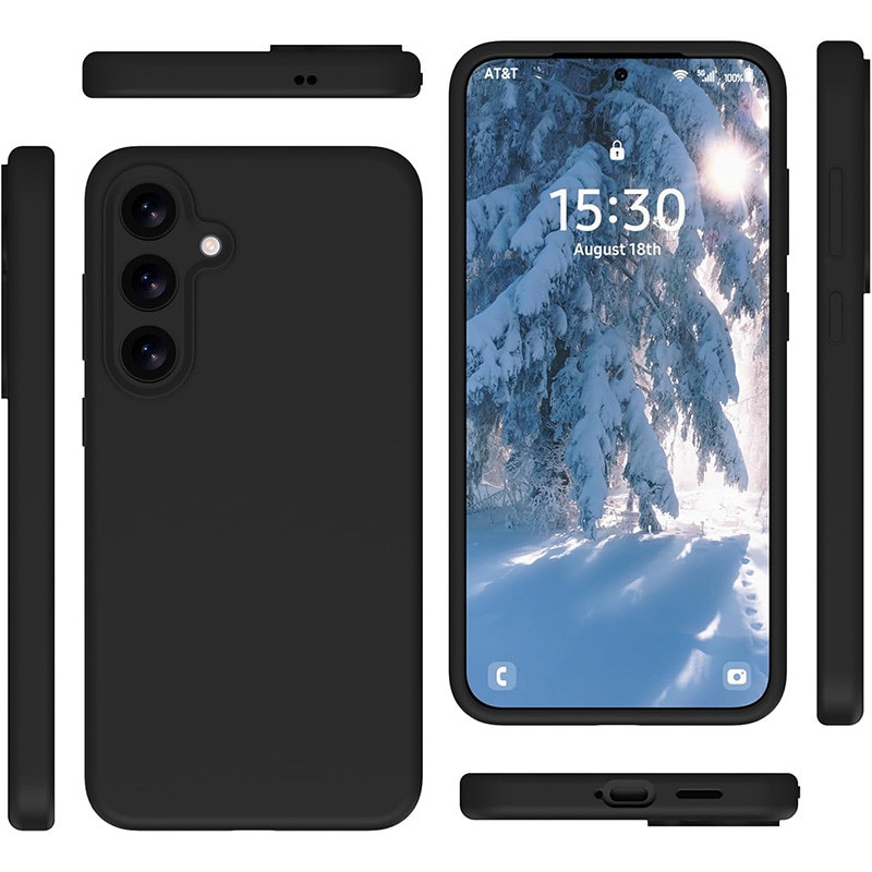 Husa protectie telefon, Silicon, Interior Microfibra, Pentru Samsung Galaxy S25 Ultra, Negru