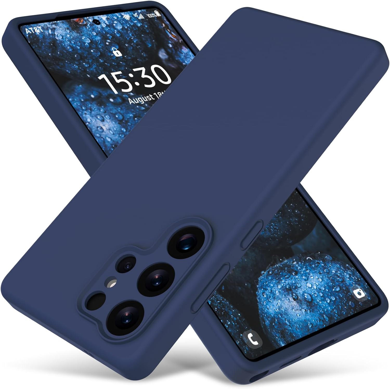 Husa protectie telefon, Silicon, Interior Microfibra, Pentru Samsung Galaxy S25 Ultra, Albastru inchis