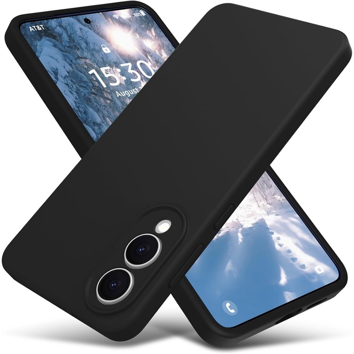 Husa protectie telefon, Silicon, Interior Microfibra, Pentru Samsung Galaxy S25 Edge, Negru