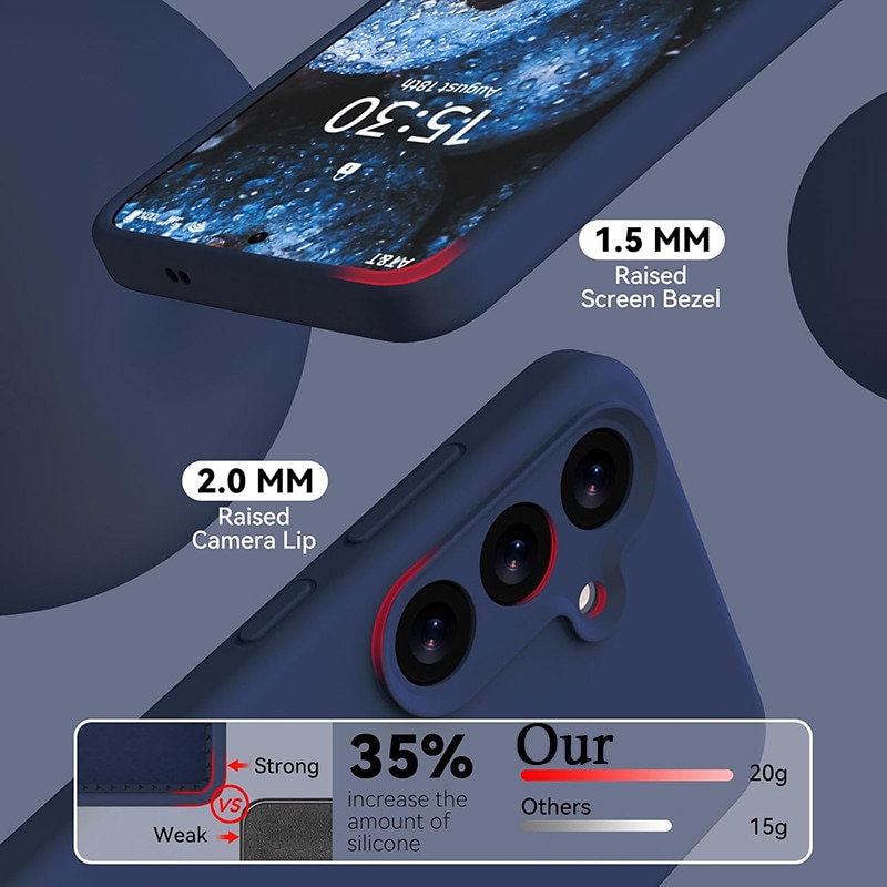 Husa protectie telefon, Silicon, Interior Microfibra, Pentru Samsung Galaxy S25 Plus, Albastru inchis