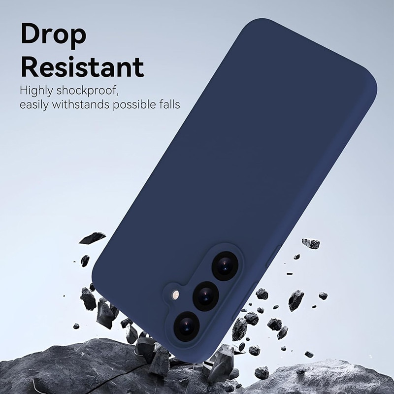 Husa protectie telefon, Silicon, Interior Microfibra, Pentru Samsung Galaxy S25 Plus, Albastru inchis