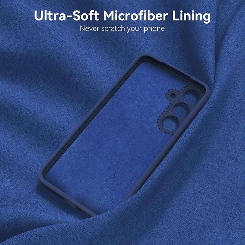 Husa protectie telefon, Silicon, Interior Microfibra, Pentru Samsung Galaxy S25 Plus, Albastru inchis