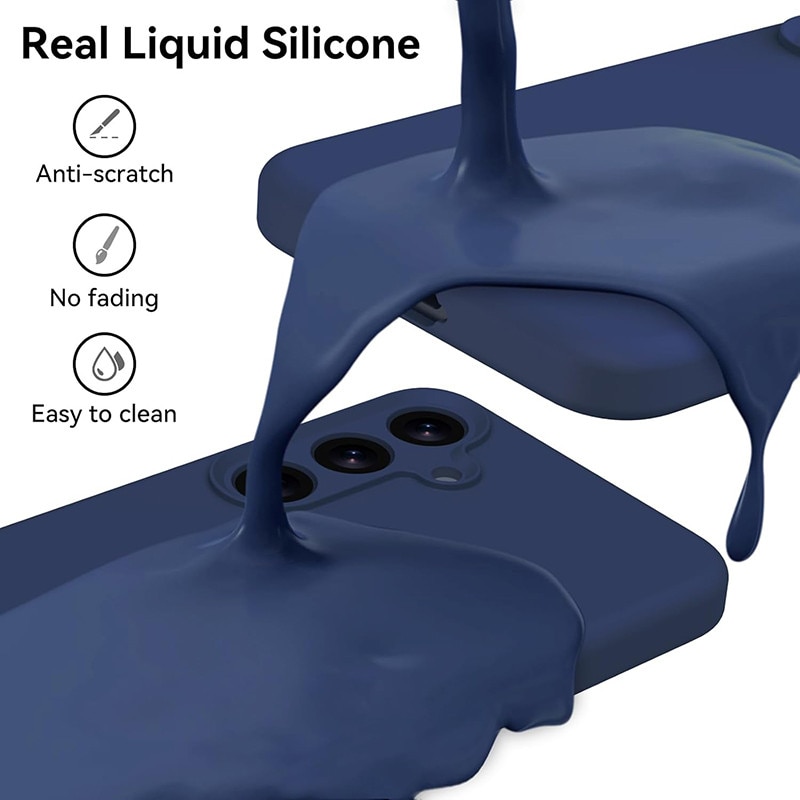 Husa protectie telefon, Silicon, Interior Microfibra, Pentru Samsung Galaxy S25 Plus, Albastru inchis