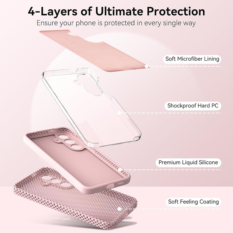 Husa protectie telefon, Silicon, Interior Microfibra, Pentru Samsung Galaxy S25 Plus/S24 Plus Roz