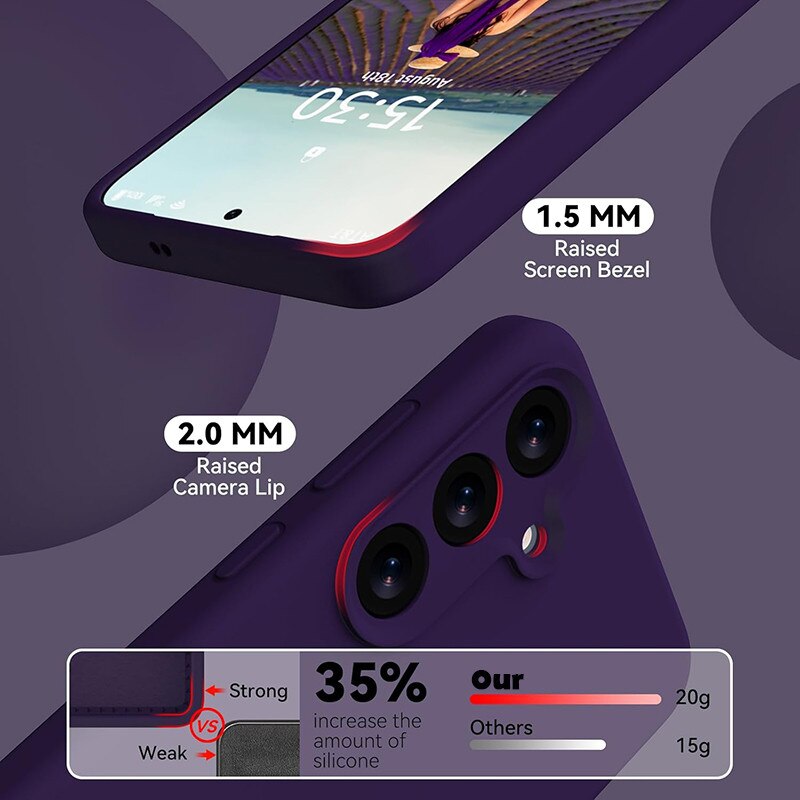 Husa protectie telefon, Silicon, Interior Microfibra, Pentru Samsung Galaxy S25 Plus, Mov inchis