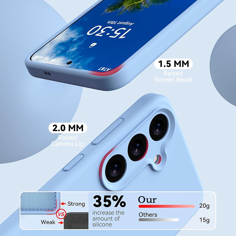 Husa protectie telefon, Silicon, Interior Microfibra, Pentru Samsung Galaxy S25 Plus, Albastru deschis
