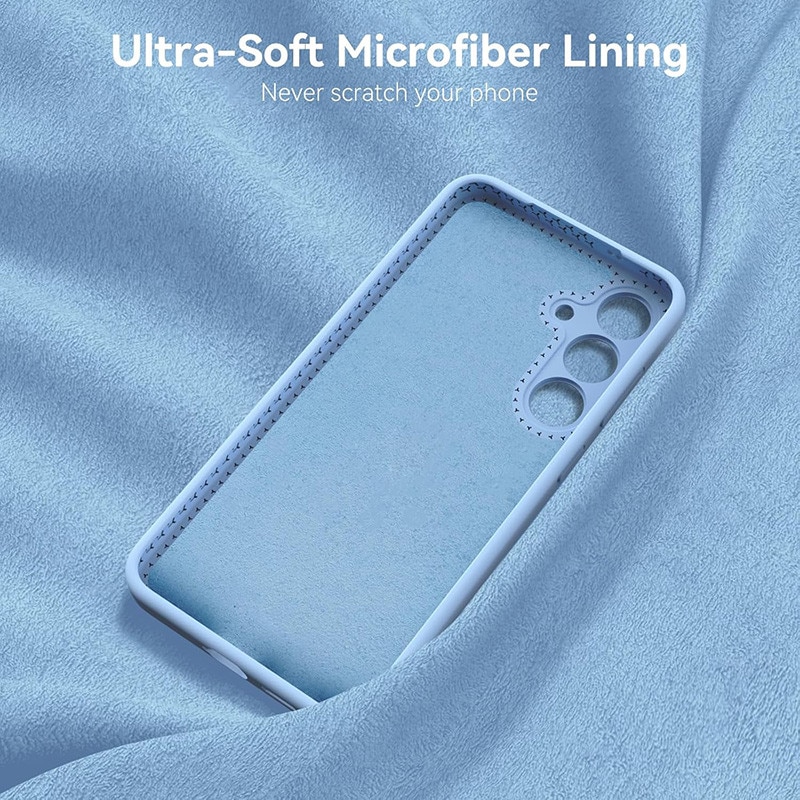 Husa protectie telefon, Silicon, Interior Microfibra, Pentru Samsung Galaxy S25 Plus, Albastru deschis