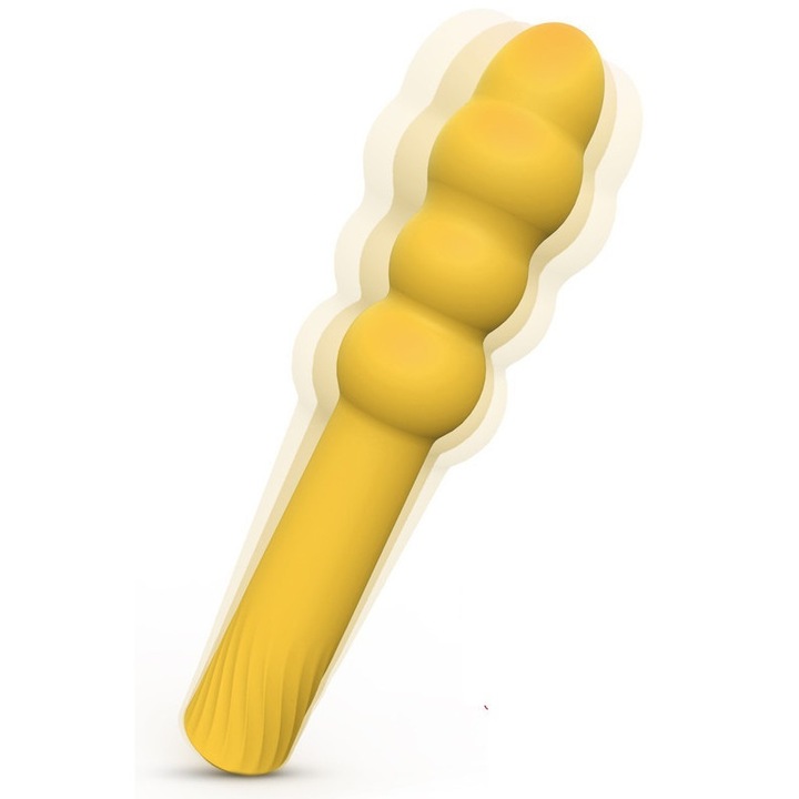 XINYIYING szilikon orvosi vibrátor, sárga, 17,4x3,2x3,2 cm