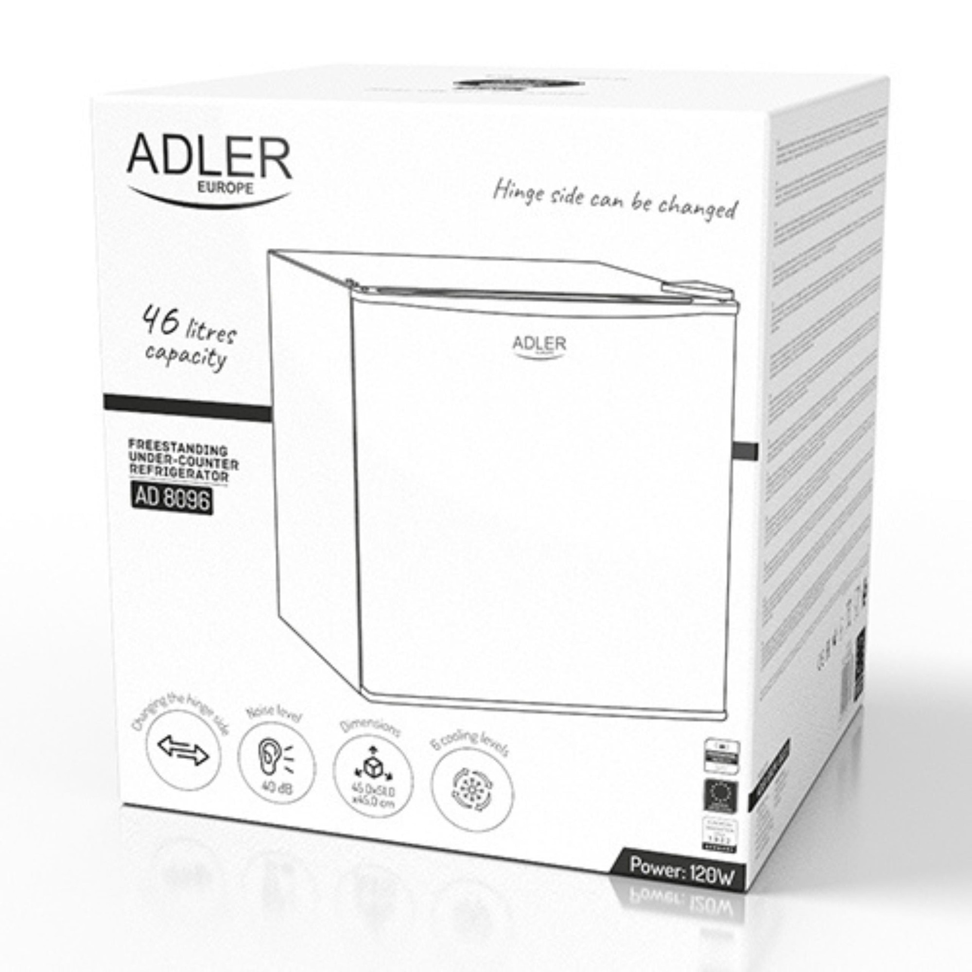 Frigider Sub Blat, Ad 8096, Capacitate 45 Litri, Reglare A Racirii In 6 Trepte, Dezghetare Manuala, Alb