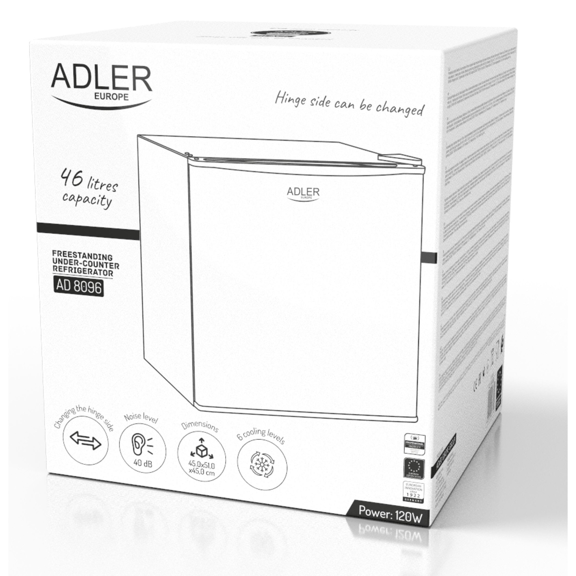 Frigider Sub Blat, Ad 8096, Capacitate 45 L, Reglare A Racirii In 6 Trepte, Dezghetare Manuala, Alb