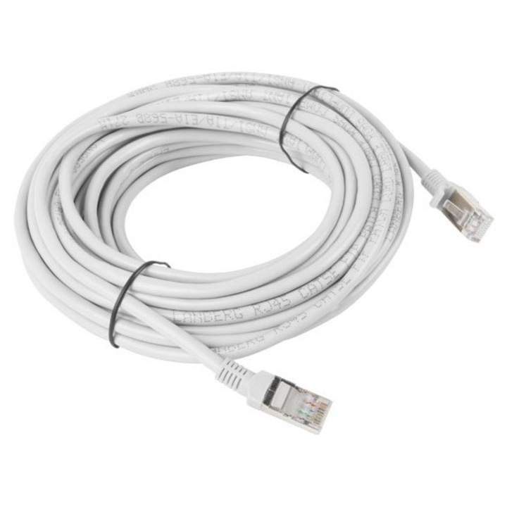 Cabluri Lanberg, 10.0m, FTP cat. 5e, gri, 1 x RJ-45 la fiecare capat