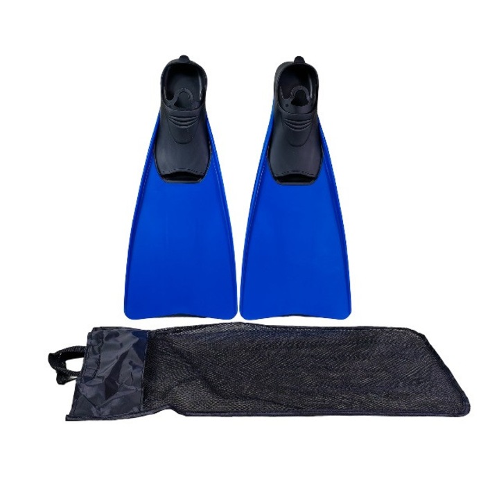 Úszó- és búváruszonyok, Hordozó/tárolótáskával, M/38-39 méret, Gumi, Kék/Fekete