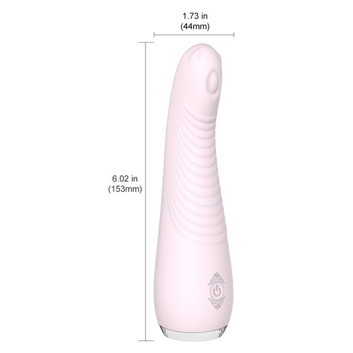 Vibrátor S-Hande, orvosi szilikon, világos rózsaszín, 3.7V 400mAh, 100 perc, 9 mód, 120 perc töltés