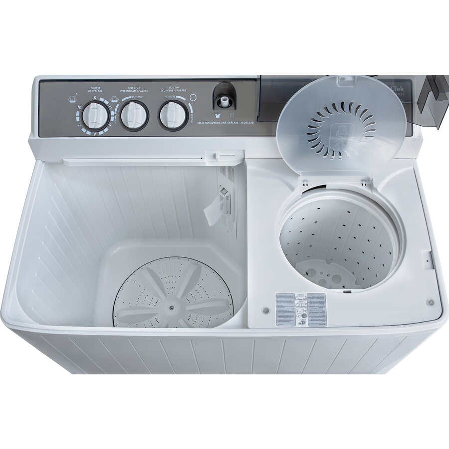 Masina de spalat rufe semi-automata Nobeltek NSWM 12.7S, 12 kg spalare, 7 kg stoarecere