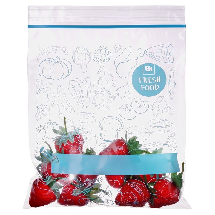 Pungi alimentare cu fermoar, 1 litru, 20 buc