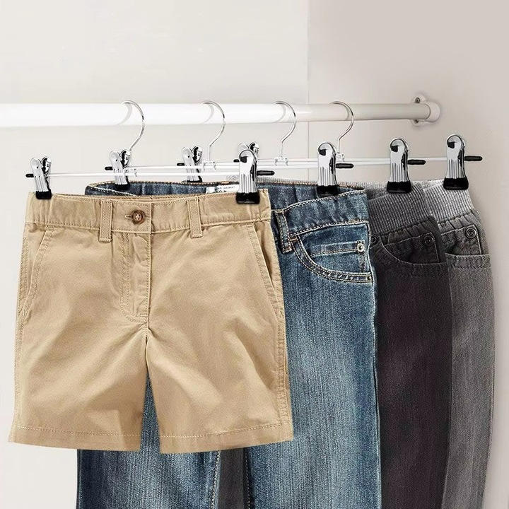 Set 3 Umerase Pentru Pantaloni Cu Cleme, Orion, 30x12 cm, Multicolor, Metalice, Culoare Argintie, Cleme Reglabile, Previn Cutele