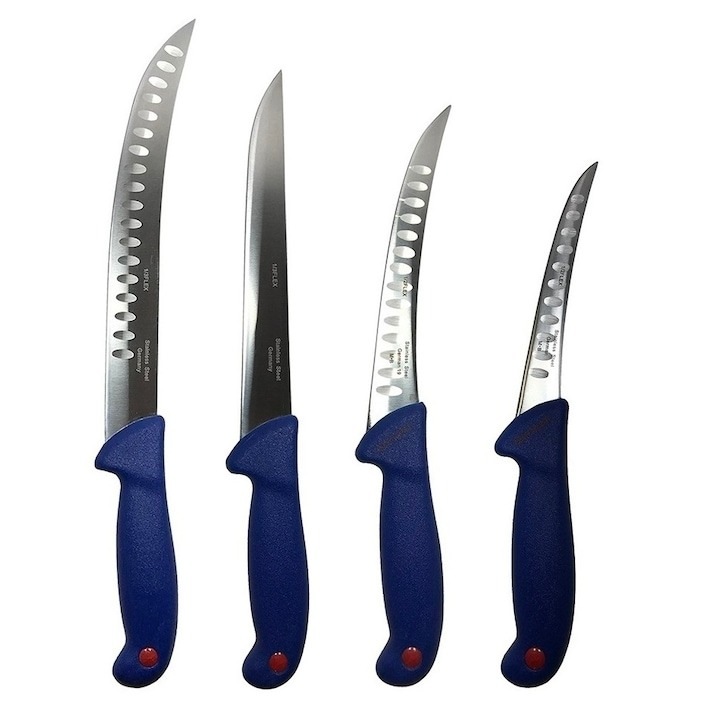 Set 4 cutite profesionale de macelarie, filetat, injunghiat, transat, dezosat, otel carbon, Dactylion®