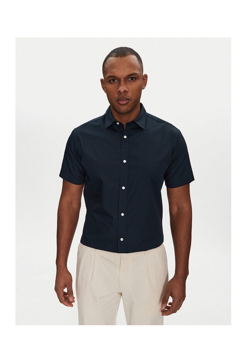 Jack Jones férfi ing, 12195062, pamut/poliészter, sötétkék, Tengerészkék